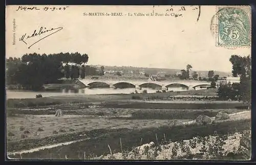 AK Saint-Martin-le-Beau, La Vallée et le Pont du Cher