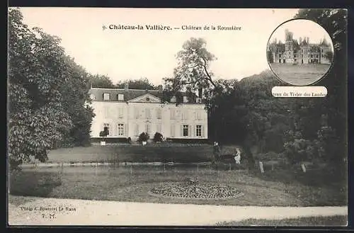 AK Château-la-Vallière, Château de la Roussière et vue du Vivier des Landes