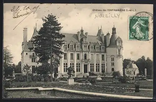 AK Nouzilly, Château de l`Orfraisière majestueux et jardins élégants