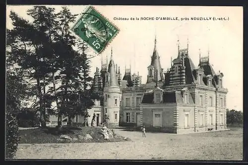 AK Nouzilly, Château de la Roche-d`Ambille et jardin paysager