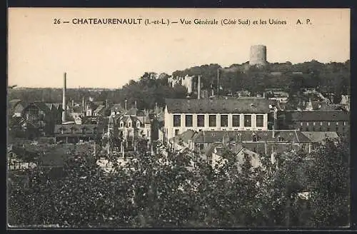 AK Châteaurenault, Vue Générale (Côté Sud) et les Usines