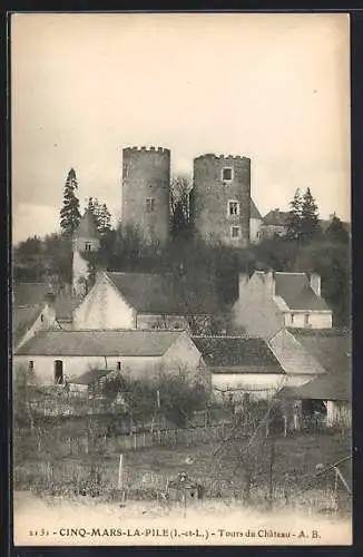 AK Cinq-Mars-la-Pile, Tours du Château