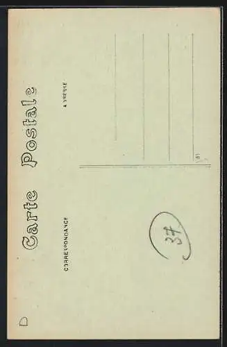 AK Cléré, L`Église et charrette devant la facade