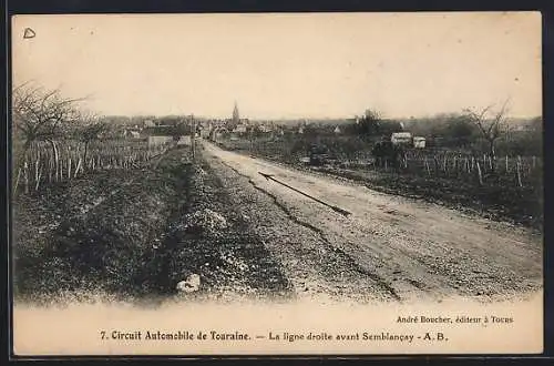 AK Semblancay, La ligne droite avant Semblancay sur le Circuit Automobile de Touraine