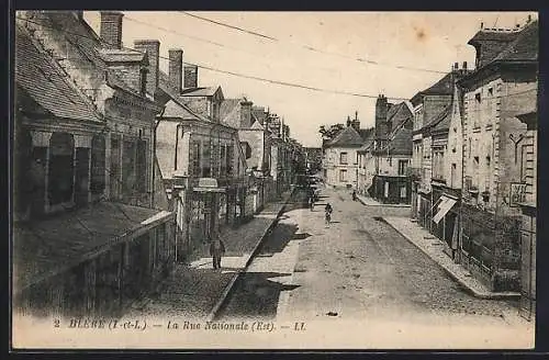 AK Bléré, La Rue Nationale (Est)