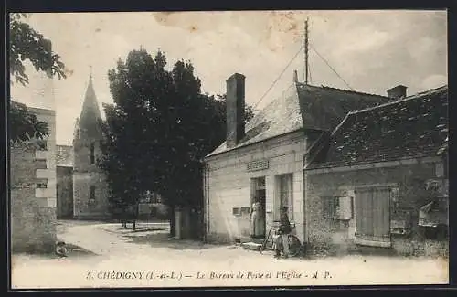 AK Chédigny, Le Bureau de Poste et Église