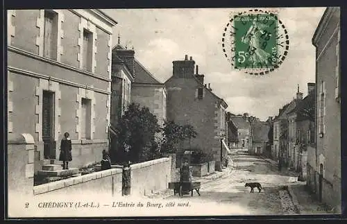 AK Chédigny, L`Entrée du Bourg, côté nord