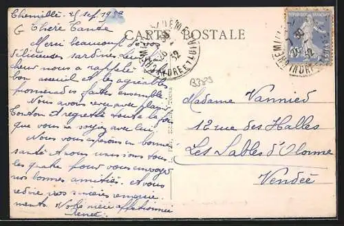 AK Chemillé-sur-Dême, Entrée du bourg par la route de Tours