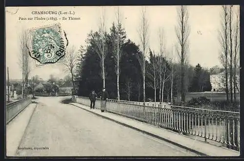 AK Chambourg, Pont sur l`Indre (1889), Île Thimert