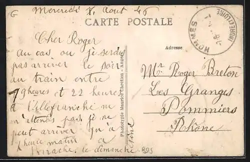 AK Hommes, La Rue principale et l`Hôtel des P.T.T