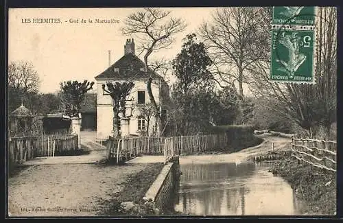 AK Les Hermites, Gué de la Martinière et son ruisseau paisible