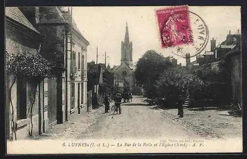 AK Luynes, La Rue de la Poêle et l`Église (Nord)