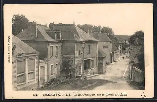 AK Chancay, La Rue Principale vue du Chemin de l`Église