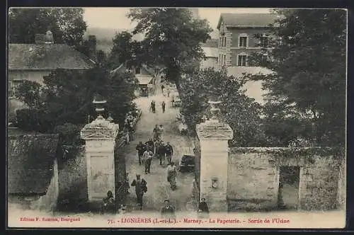 AK Lignières, Marnay, La Papeterie, Sortie de l`Usine