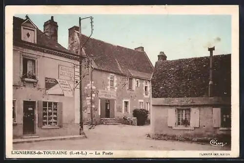 AK Lignières-de-Touraine, La Poste et commerces adjacents