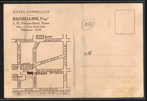 AK Tours, Vue de l`Hôtel Cormillot et rue adjacente