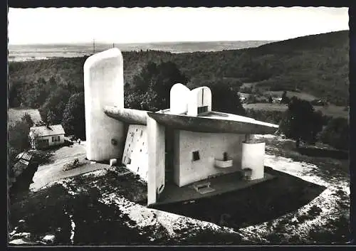 AK Ronchamp, Chapelle de Notre-Dame du Haut, Architekt Le Corbusier, Bauhaus