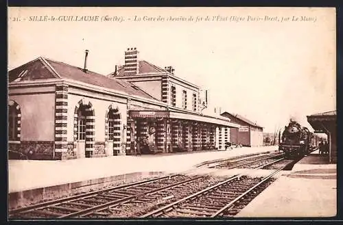 AK Sillé-le-Guillaume, La Gare des chemins de fer de l`Etat