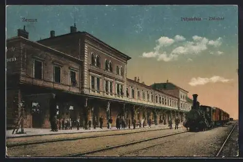 AK Zemun, Bahnhof mit haltendem Zug