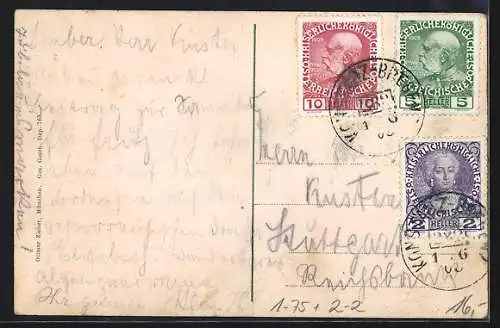 AK Kaiser Franz Josef I. von Österreich, Briefmarken, 60. Regierungsjubiläum - 1908