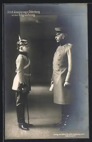 AK Grossherzog von Oldenburg und der Erbgrossherzog in Uniformen