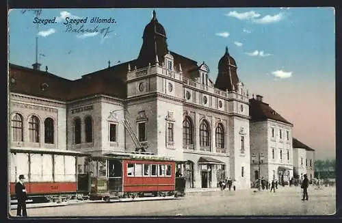 AK Szeged, Szeged állomás, Strassenbahn