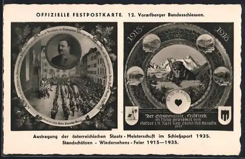 AK Feldkirch, 12. Vorarlberger Bundesschiessen 1935, Standschützen-Wiedersehens-Feier 1915-1935