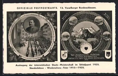 AK Feldkirch, 12. Vorarlberger Bundesschiessen 1935, Standschützen-Wiedersehens-Feier 1915-1935