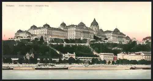 Klapp-AK Budapest, Stadtpartie mit Blick auf die Königliche Burg