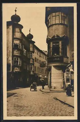 AK Linz a. D., Strassenpartie in der Altstadt