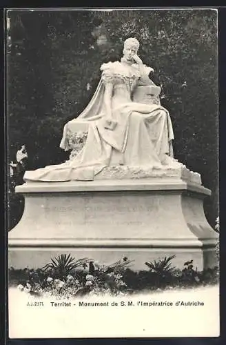 AK Territet, Monument de l`Impératrice d`Autriche, Denkmal der Kaiserin Elisabeth (Sissi) von Österreich