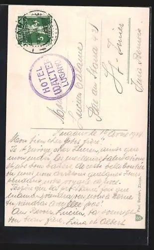 AK Oria /Lago di Lugano, Kinder am Seeufer