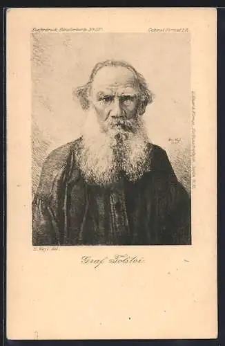 AK Graf Tolstoi, nach Portrait von H. Weyl