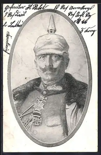 AK Kaiser Wilhelm II. in Uniform mit Pickelhaube