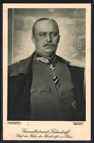 AK Portrait Generalleutnant Erich Ludendorff in Uniform