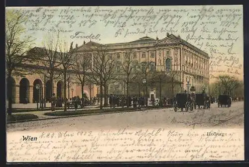 AK Wien, Hofburg mit Strassenpartie