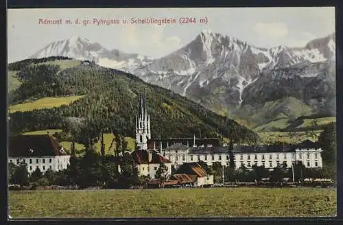 AK Admont, Kirche mit dem grossen Pyhrgass und Scheiblingstein