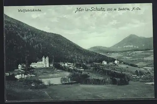 AK Maria-Schutz /N.-Oe., Totalansicht mit der Wallfahrtskirche