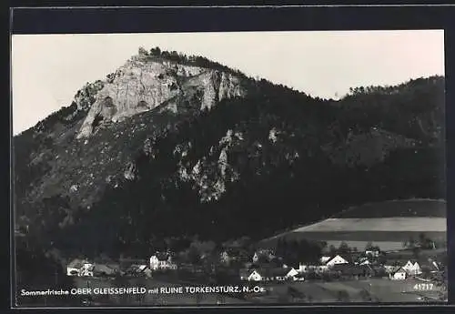 AK Ober Gleissenfeld /N.-Oe., Teilansicht mit Ruine Türkensturz