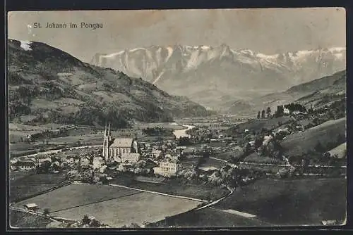 AK St. Johann i. Pongau, Totalansicht im Bergpanorama