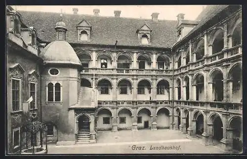 AK Graz, Landhaushof mit Brunnen