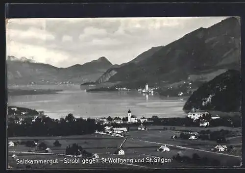 AK Strobl /Salzkammergut, Teilansicht gegen St. Wolfgang und St. Gilgen