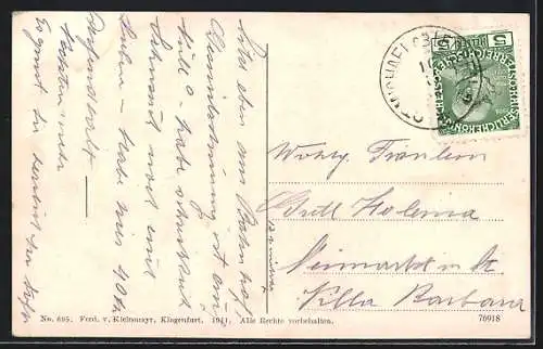 AK St. Michael ob Leoben, Flusspartie mit Blick zum Ort