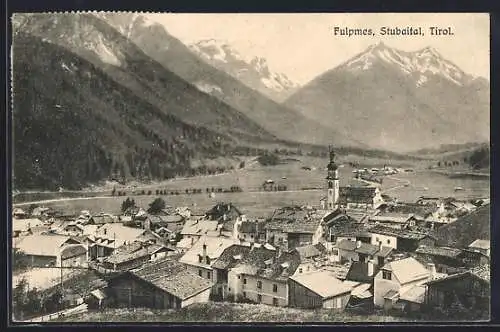 AK Fulpmes /Stubaital, Teilansicht mit Bergen