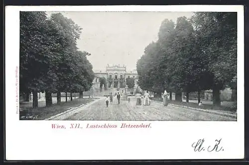 AK Wien, Strasse zum Lustschloss Hetzendorf