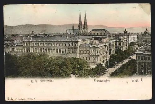 AK Wien, Franzensring mit K. k. Universität