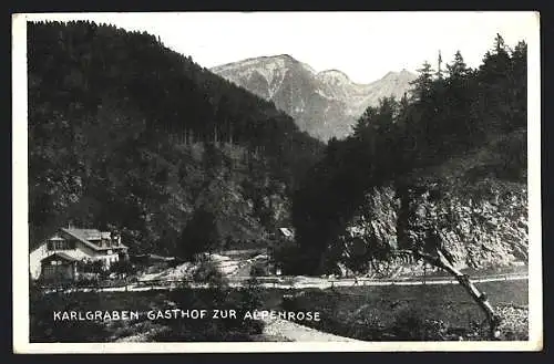 AK Karlgraben, Blick zum Gasthof Zur Alpenrose