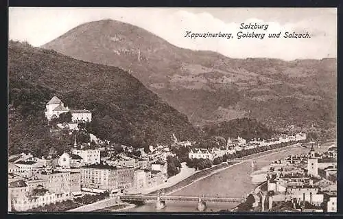 AK Salzburg, Kapuzinerberg, Gaisberg und Salzach