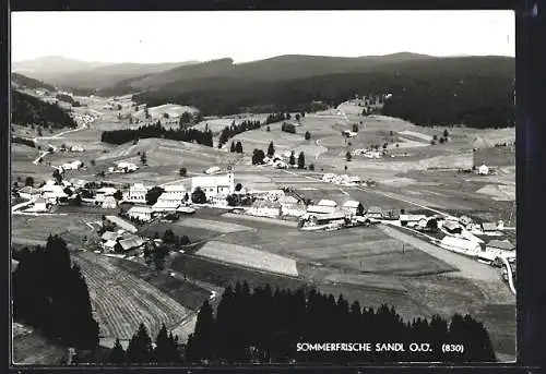 AK Sandl /O.-Ö., Ortsansicht aus der Vogelschau