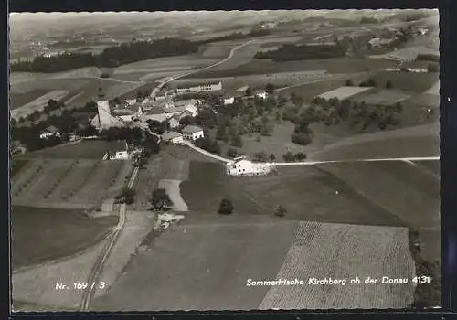 AK Kirchberg ob der Donau, Fliegeraufnahme des Ortes